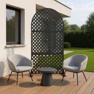 HomeRoots 72" Black Steel Three-Panel Room Divider Screen - Stylish, Durable Privacy Solution for Modern Spaces 562816