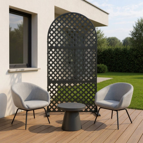 HomeRoots 72" Black Steel Three-Panel Room Divider Screen - Stylish, Durable Privacy Solution for Modern Spaces 562816
