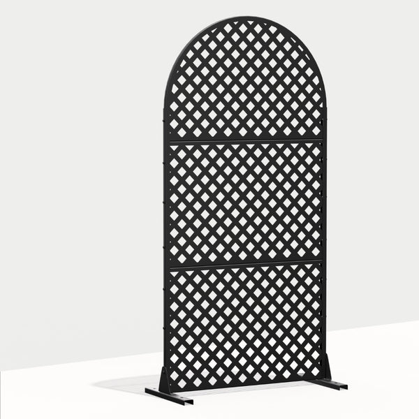 HomeRoots 72" Black Steel Three-Panel Room Divider Screen - Stylish, Durable Privacy Solution for Modern Spaces 562816