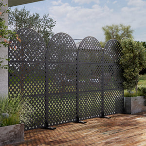 HomeRoots 72" Black Steel Three-Panel Room Divider Screen - Stylish, Durable Privacy Solution for Modern Spaces 562816