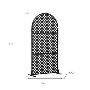 HomeRoots 72" Black Steel Three-Panel Room Divider Screen - Stylish, Durable Privacy Solution for Modern Spaces 562816