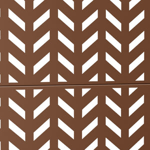 HomeRoots 72" Brown Steel Three Panel Screen Divider - Stylish Privacy, Durable Design, Versatile Layout Options 562817