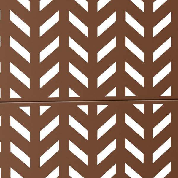 HomeRoots 72" Brown Steel Three Panel Screen Divider - Stylish Privacy, Durable Design, Versatile Layout Options 562817