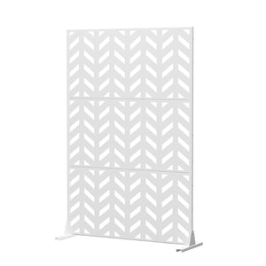 HomeRoots 72" Modern White Steel Three Panel Room Divider - Stylish Privacy Screen for Homes & Offices 562818
