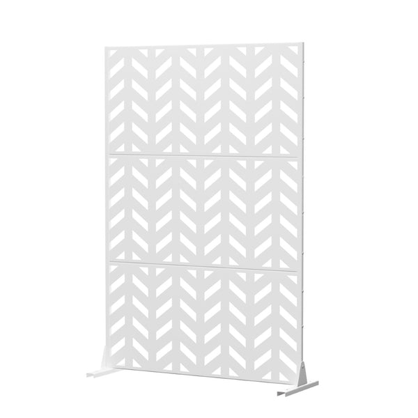 HomeRoots 72" Modern White Steel Three Panel Room Divider - Stylish Privacy Screen for Homes & Offices 562818