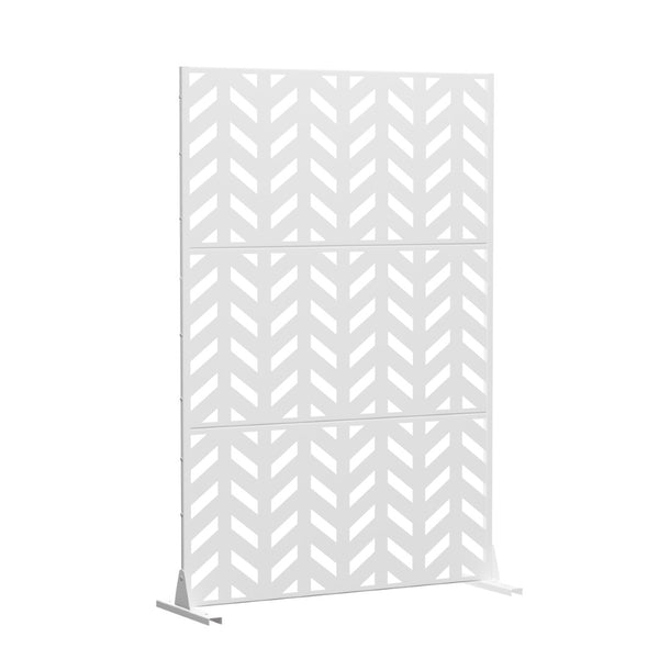 HomeRoots 72" Modern White Steel Three Panel Room Divider - Stylish Privacy Screen for Homes & Offices 562818