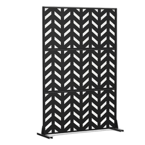 HomeRoots 72" Black Steel Three-Panel Room Divider - Modern Industrial Screen for Stylish Space Separation & Privacy 562819
