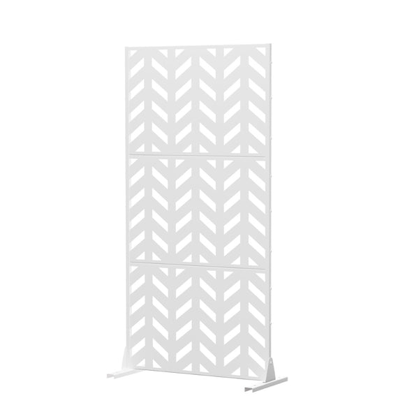 HomeRoots 72" White Steel Three-Panel Room Divider - Modern Privacy Screen for Stylish Space Separation & Decor 562820