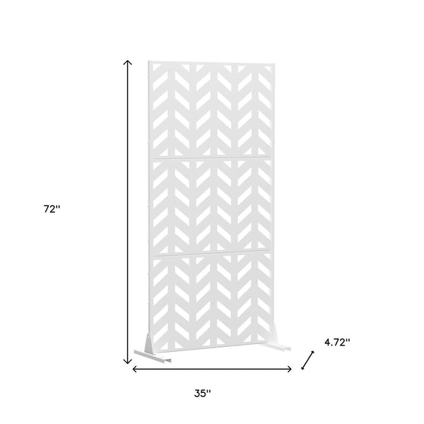 HomeRoots 72" White Steel Three-Panel Room Divider - Modern Privacy Screen for Stylish Space Separation & Decor 562820