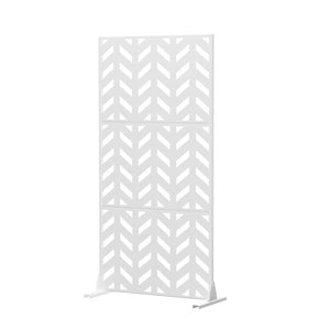HomeRoots 72" White Steel Three-Panel Room Divider - Modern Privacy Screen for Stylish Space Separation & Decor 562820