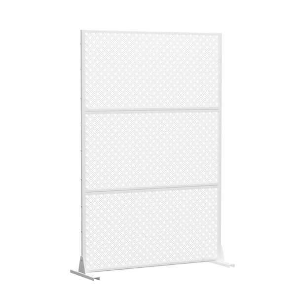HomeRoots 72" White Steel Three-Panel Room Divider – Modern, Versatile Privacy Screen for Home or Office Use 562822