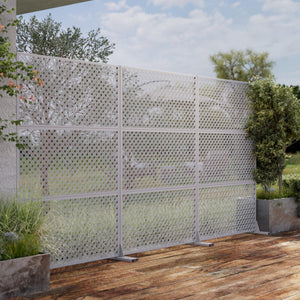 HomeRoots 72" White Steel Three-Panel Room Divider – Modern, Versatile Privacy Screen for Home or Office Use 562822