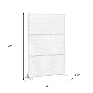HomeRoots 72" White Steel Three-Panel Room Divider – Modern, Versatile Privacy Screen for Home or Office Use 562822