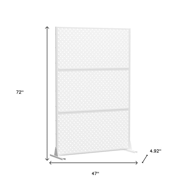 HomeRoots 72" White Steel Three-Panel Room Divider – Modern, Versatile Privacy Screen for Home or Office Use 562822