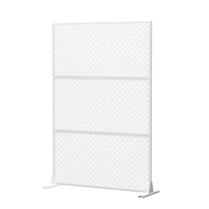 HomeRoots 72" White Steel Three-Panel Room Divider – Modern, Versatile Privacy Screen for Home or Office Use 562822