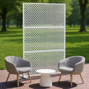 HomeRoots 72" White Steel Three-Panel Room Divider – Modern, Versatile Privacy Screen for Home or Office Use 562822