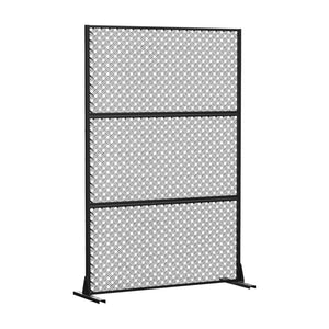 HomeRoots 72" Black Steel Three-Panel Room Divider - Modern Industrial Design for Versatile Space Separation 562823