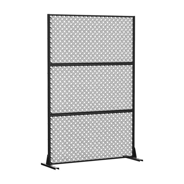 HomeRoots 72" Black Steel Three-Panel Room Divider - Modern Industrial Design for Versatile Space Separation 562823