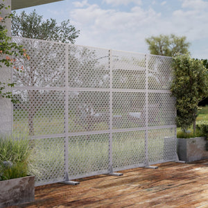 HomeRoots 72" Stylish White Steel Three-Panel Room Divider Screen for Modern Privacy & Versatile Spaces 562824