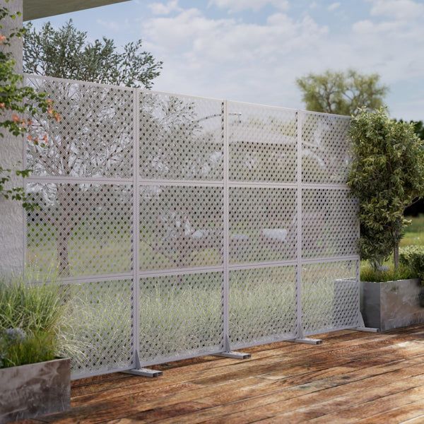 HomeRoots 72" Stylish White Steel Three-Panel Room Divider Screen for Modern Privacy & Versatile Spaces 562824