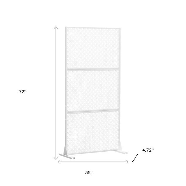 HomeRoots 72" Stylish White Steel Three-Panel Room Divider Screen for Modern Privacy & Versatile Spaces 562824