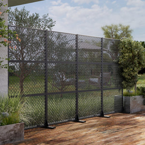 HomeRoots 72" Black Steel Three-Panel Room Divider Screen for Modern Privacy & Stylish Space Solutions 562825