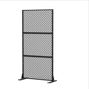 HomeRoots 72" Black Steel Three-Panel Room Divider Screen for Modern Privacy & Stylish Space Solutions 562825