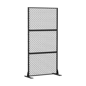 HomeRoots 72" Black Steel Three-Panel Room Divider Screen for Modern Privacy & Stylish Space Solutions 562825