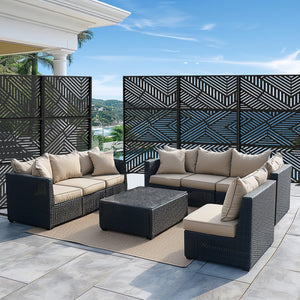 HomeRoots 72" Black Steel Three-Panel Room Divider Screen - Modern Design for Stylish Space Separation 562828
