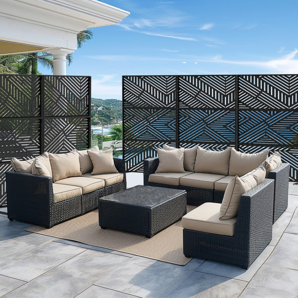 HomeRoots 72" Black Steel Three-Panel Room Divider Screen - Modern Design for Stylish Space Separation 562828