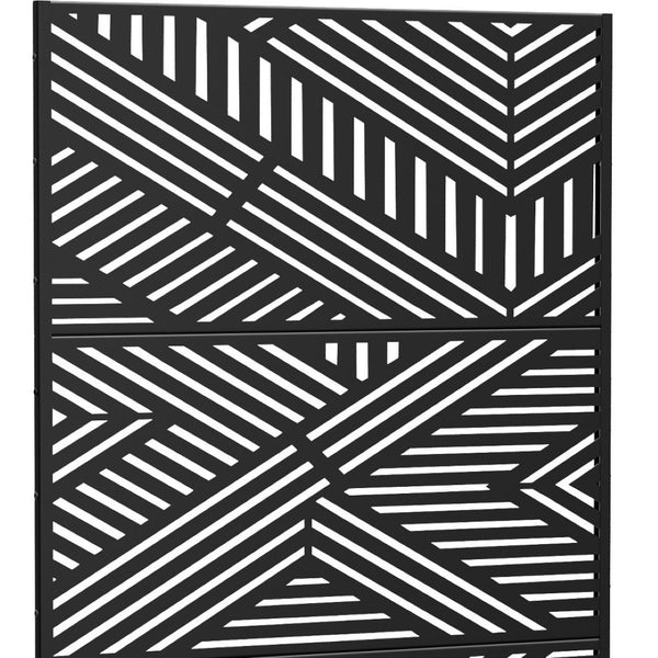 HomeRoots 72" Black Steel Three-Panel Room Divider Screen - Modern Design for Stylish Space Separation 562828
