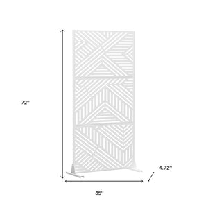 HomeRoots 72" White Steel Three-Panel Room Divider - Modern Privacy Screen for Home, Office, and Studio Use 562829