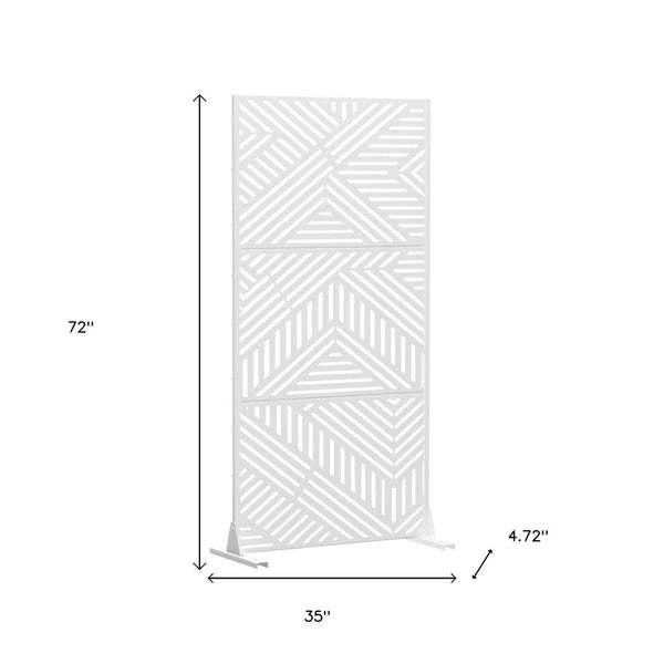 HomeRoots 72" White Steel Three-Panel Room Divider - Modern Privacy Screen for Home, Office, and Studio Use 562829