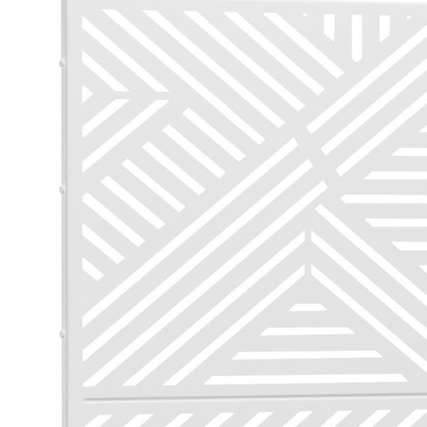 HomeRoots 72" White Steel Three-Panel Room Divider - Modern Privacy Screen for Home, Office, and Studio Use 562829