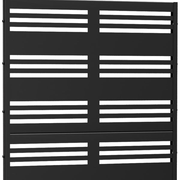 HomeRoots 72" Modern Black Steel Three-Panel Room Divider Screen - Stylish Privacy Solution for Any Space 562833