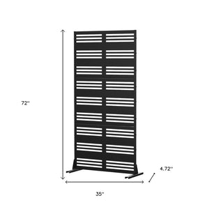HomeRoots 72" Modern Black Steel Three-Panel Room Divider Screen - Stylish Privacy Solution for Any Space 562833