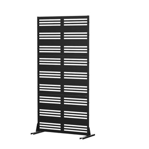 HomeRoots 72" Modern Black Steel Three-Panel Room Divider Screen - Stylish Privacy Solution for Any Space 562833