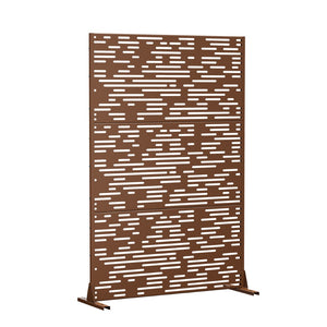 HomeRoots 72" Brown Steel Three-Panel Room Divider Screen - Stylish, Durable Privacy Solution for Any Space 562834