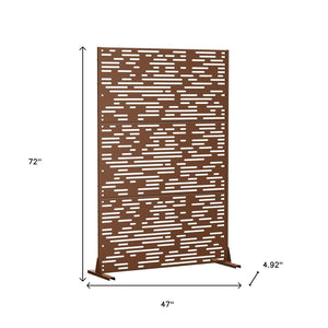 HomeRoots 72" Brown Steel Three-Panel Room Divider Screen - Stylish, Durable Privacy Solution for Any Space 562834