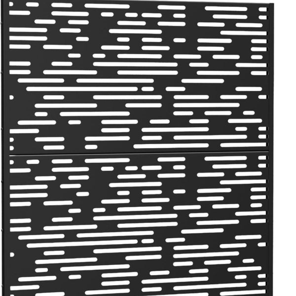 HomeRoots 52" Black Steel Three-Panel Room Divider – Stylish Privacy Screen with Translucent Panels & Flexibility 562835