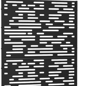 HomeRoots 72" Modern Black Steel Three-Panel Room Divider Screen – Versatile, Stylish, and Light-Filtering Design 562836