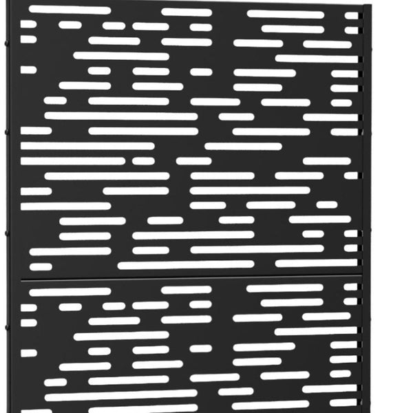 HomeRoots 72" Modern Black Steel Three-Panel Room Divider Screen – Versatile, Stylish, and Light-Filtering Design 562836