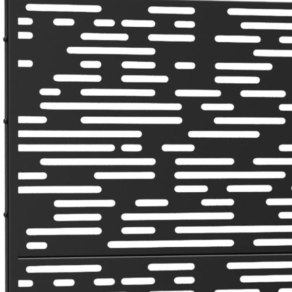 HomeRoots 72" Modern Black Steel Three-Panel Room Divider Screen – Versatile, Stylish, and Light-Filtering Design 562836