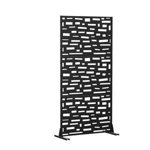 HomeRoots 72" Black Steel Three-Panel Room Divider - Modern Industrial Design for Flexible Space Separation 562839