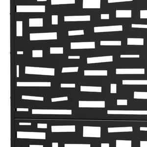 HomeRoots 72" Black Steel Three-Panel Room Divider - Modern Industrial Design for Flexible Space Separation 562839