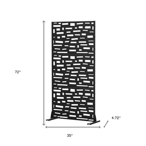 HomeRoots 72" Black Steel Three-Panel Room Divider - Modern Industrial Design for Flexible Space Separation 562839