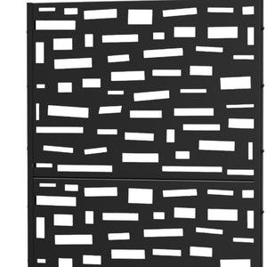 HomeRoots 72" Black Steel Three-Panel Room Divider - Modern Industrial Design for Flexible Space Separation 562839