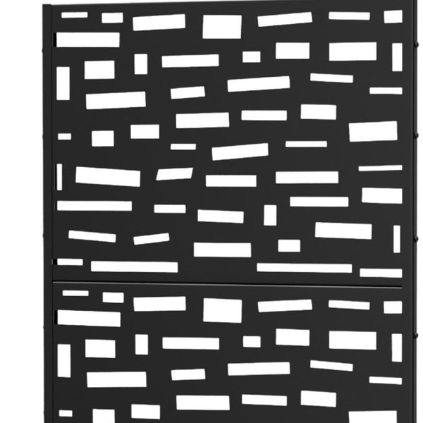 HomeRoots 72" Black Steel Three-Panel Room Divider - Modern Industrial Design for Flexible Space Separation 562839