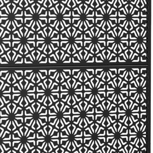 HomeRoots 72" Black Steel Three-Panel Room Divider Screen – Modern Privacy and Light Filter for Any Space 562840