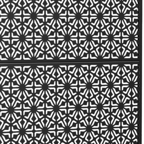 HomeRoots 72" Black Steel Three-Panel Room Divider Screen – Modern Privacy and Light Filter for Any Space 562840